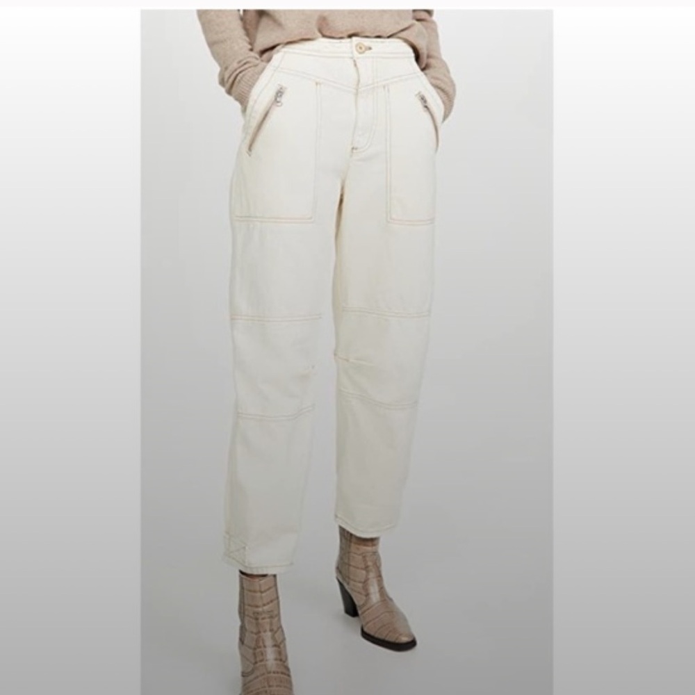 Free People Misty Road Barrel Cargo Carpenter Pants with adjustable ankles